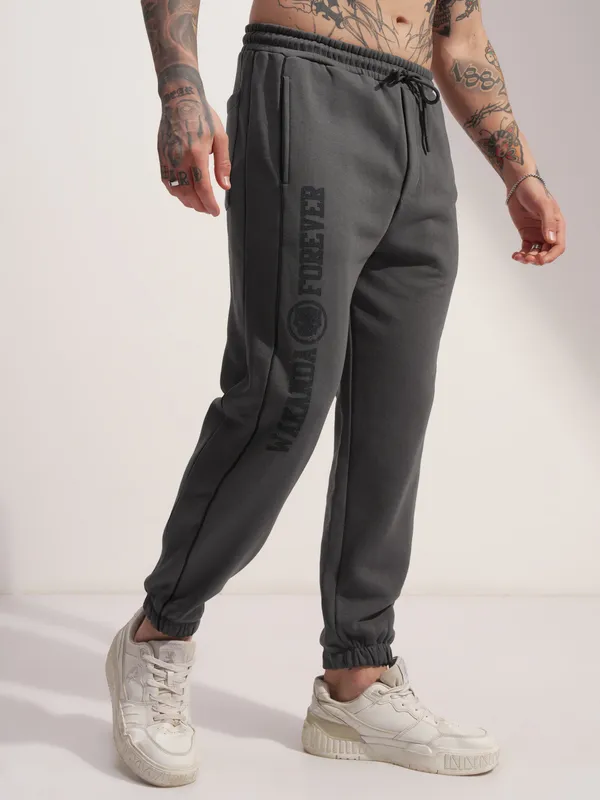 Marvel By Highlander Men Grey Black Panther Baggy Solid Joggers