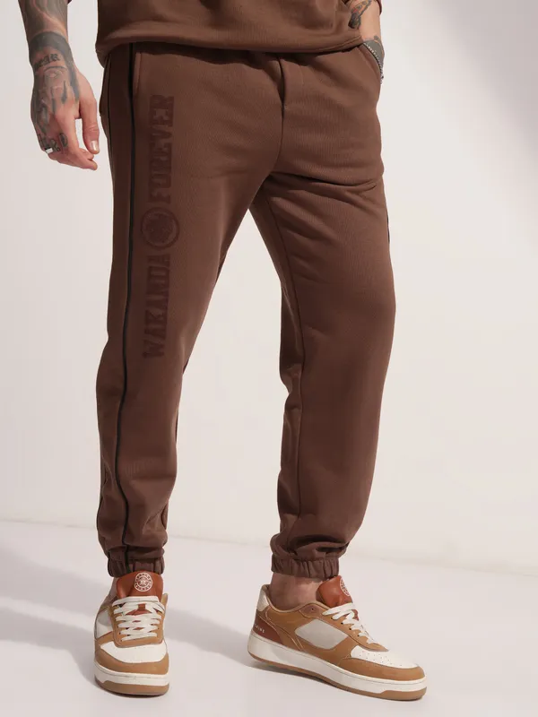 Marvel By Highlander Men Brown Black Panther Baggy Solid Joggers