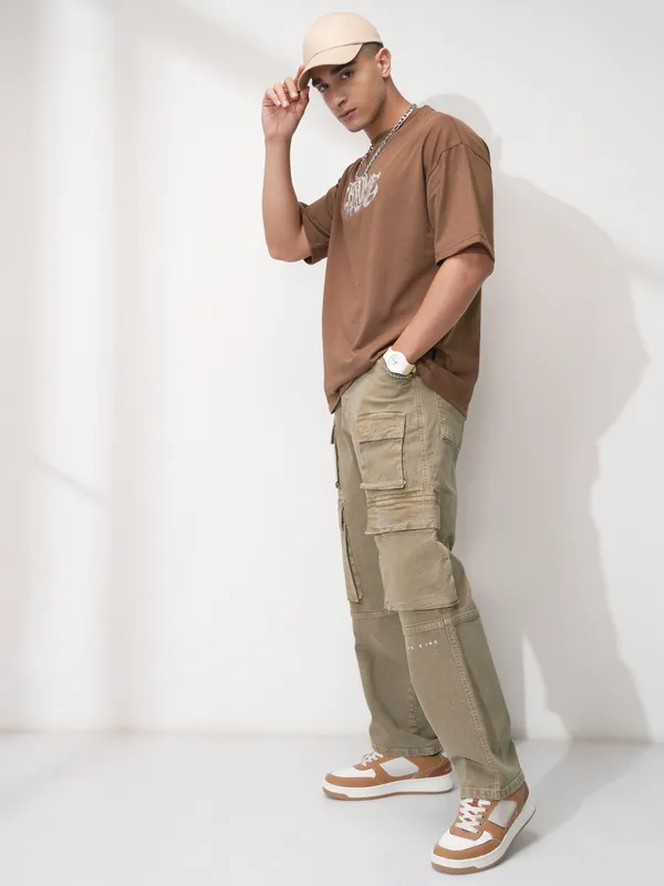 Marvel By Highlander Men Khaki Black Panther Relaxed Fit Stretchable Jeans