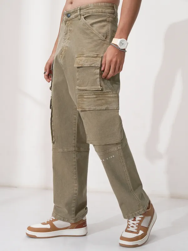 Marvel By Highlander Men Khaki Black Panther Relaxed Fit Stretchable Jeans