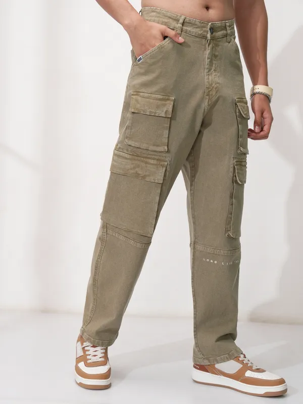 Marvel By Highlander Men Khaki Black Panther Relaxed Fit Stretchable Jeans