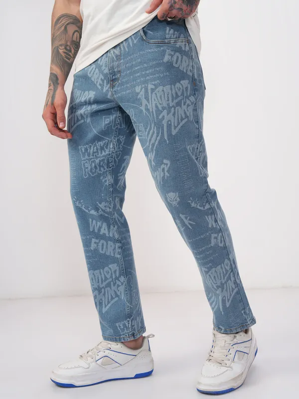 Marvel By Highlander Men Blue Black Panther Baggy Stretchable Jeans