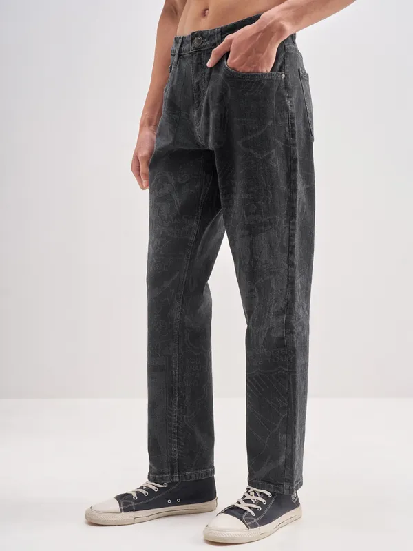 Marvel By Highlander Men Black Black Panther Straight Fit Jeans