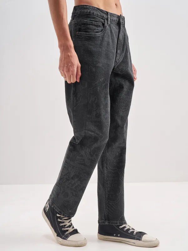 Marvel By Highlander Men Black Black Panther Straight Fit Jeans