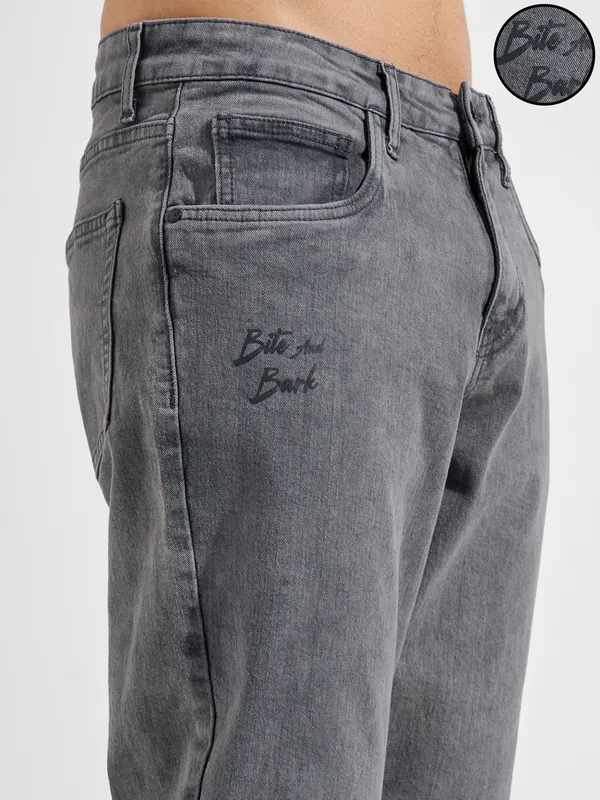 Marvel By Highlander Men Grey Groot Straight Fit Jeans