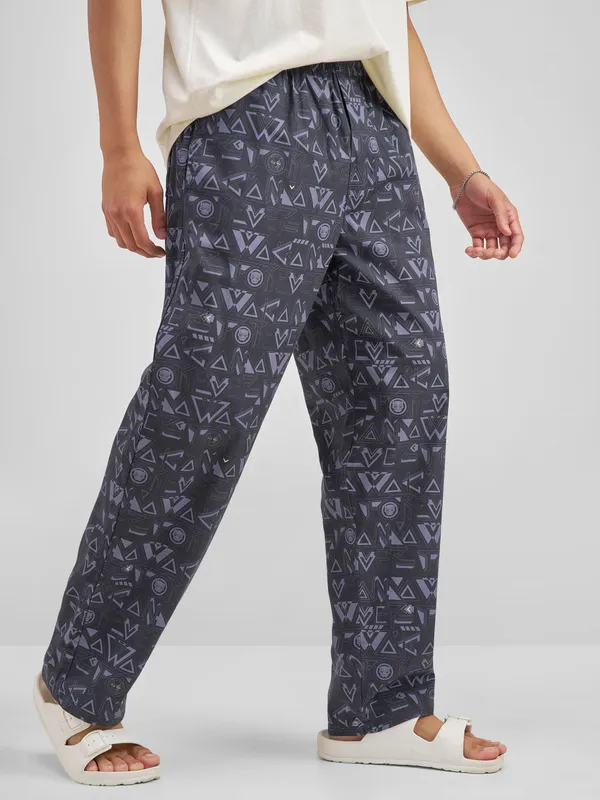 Marvel By Highlander Men Navy Blue Black Panther Printed Lounge Pant