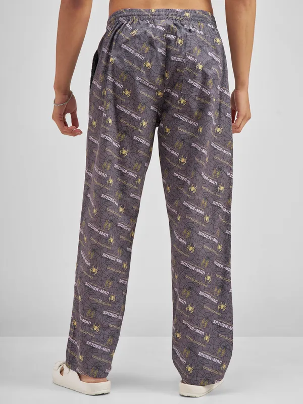 Marvel By Highlander Men Grey Spider-Man Printed Lounge Pant