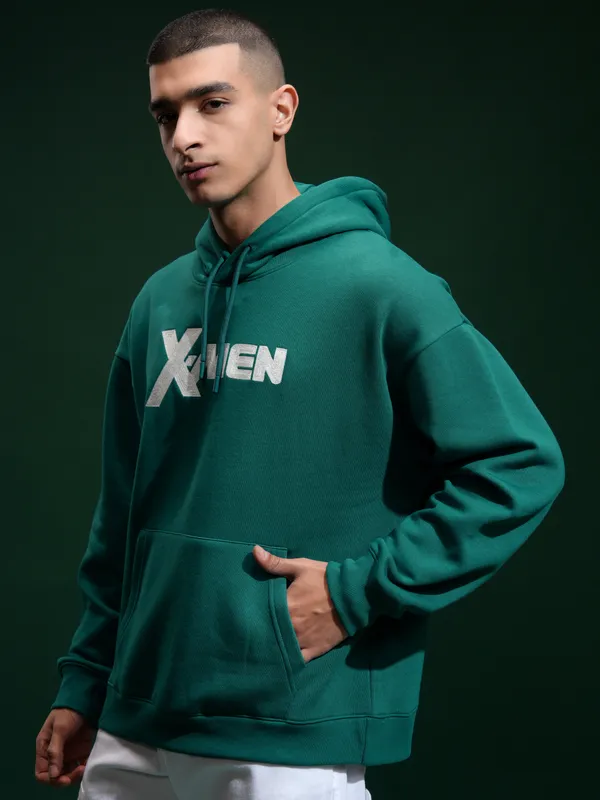 Marvel By Highlander Men Green Wolverine Hooded Pullover Sweatshirt