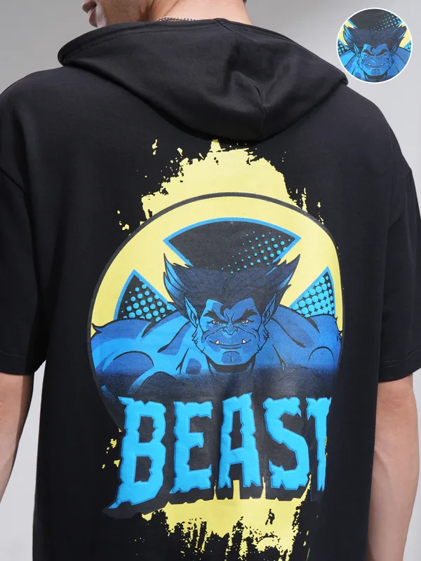 Marvel By Highlander Men Black Hulk Hooded Pullover Sweatshirt