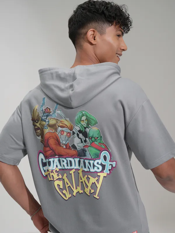 Marvel By Highlander Men Grey Guardians Of The Galaxy Hoodie Sweatshirt