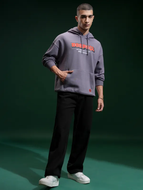 Marvel By Highlander Men Purple Deadpool Hooded Pullover Sweatshirt