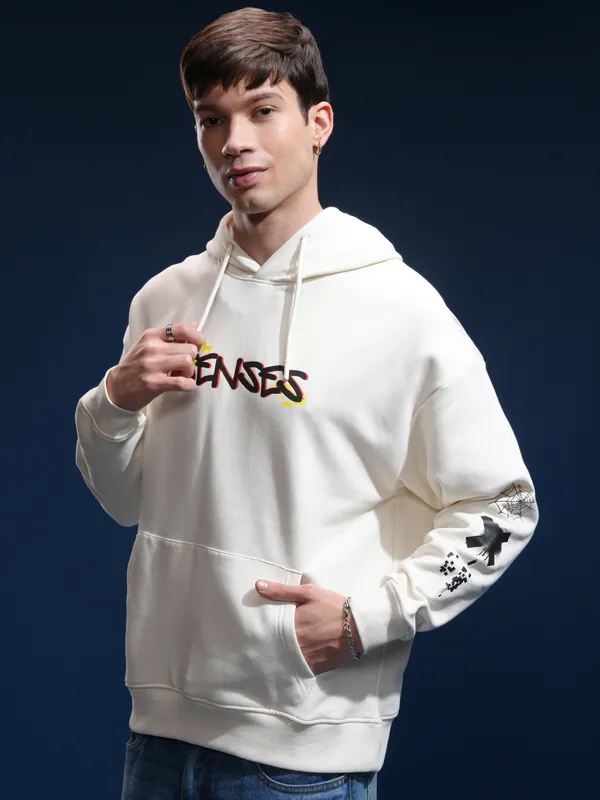 Marvel By Highlander Men White Spider-Man Hooded Pullover Sweatshirt