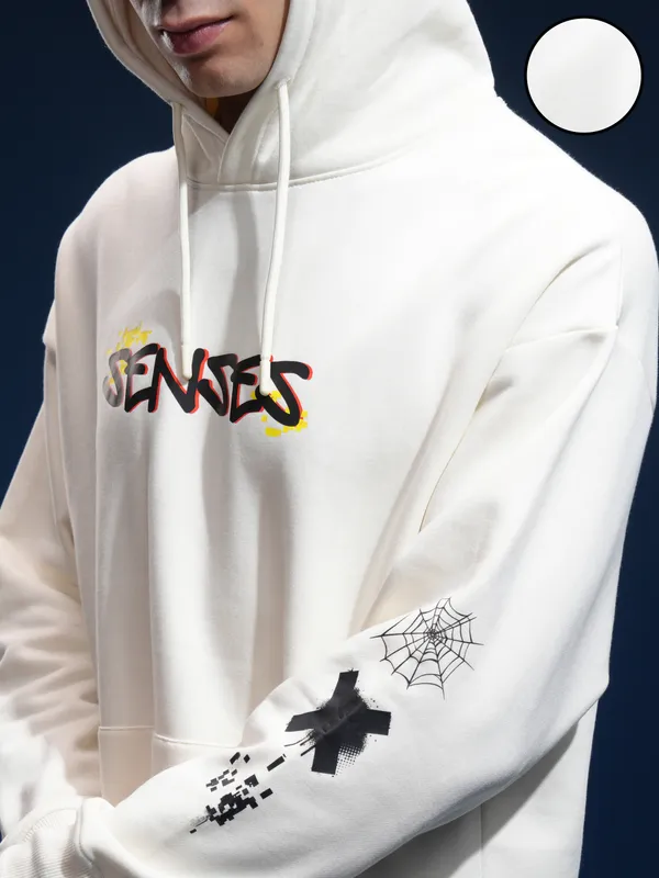 Marvel By Highlander Men White Spider-Man Hooded Pullover Sweatshirt