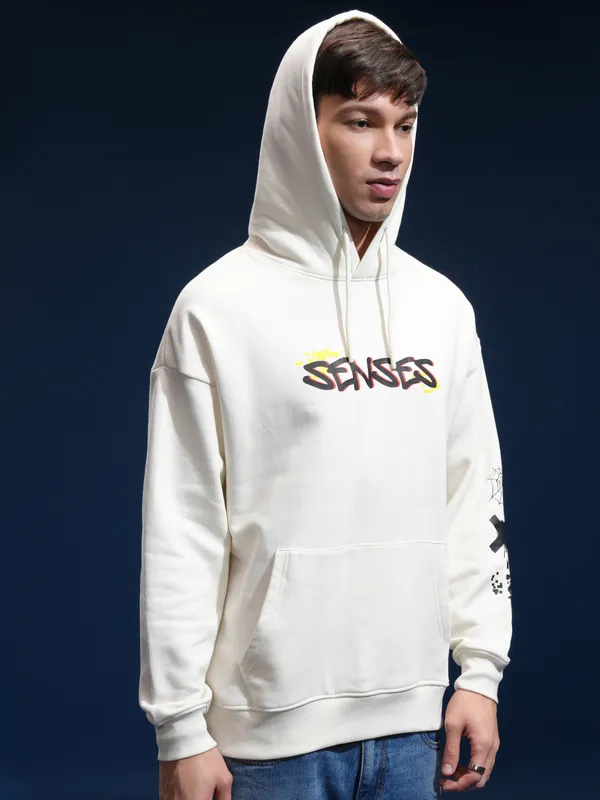 Marvel By Highlander Men White Spider-Man Hooded Pullover Sweatshirt