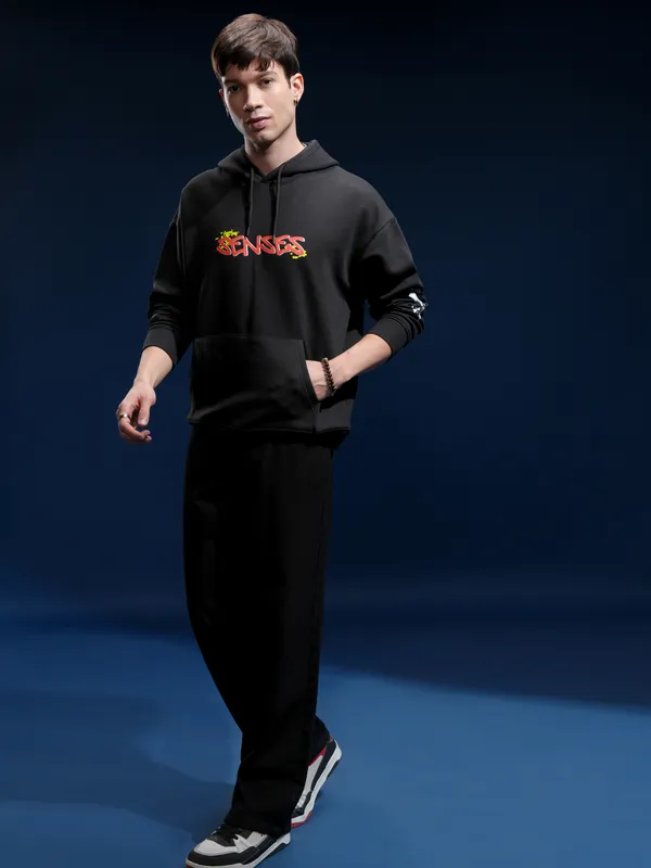 Marvel By Highlander Men Black Spider-Man Hooded Pullover Sweatshirt