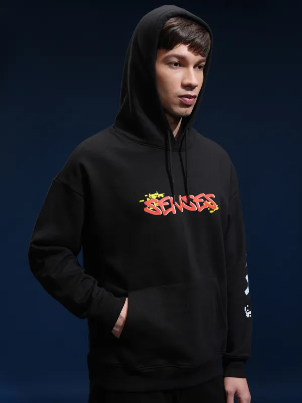 Marvel By Highlander Men Black Spider-Man Hooded Pullover Sweatshirt