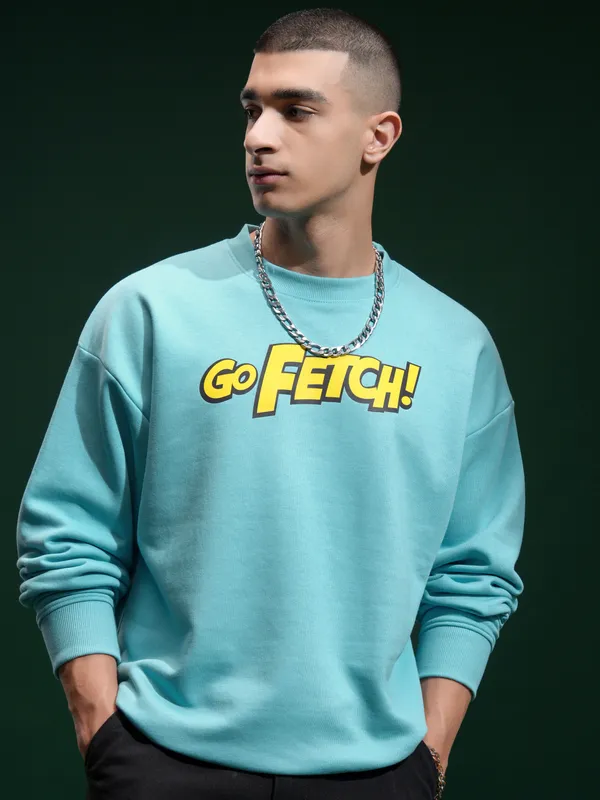 Marvel By Highlander Men Blue Deadpool Round Neck Pullover Sweatshirt