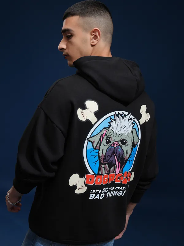 Marvel By Highlander Men Black Dogpool Hooded Pullover Sweatshirt