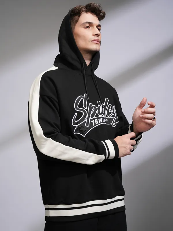 Marvel By Highlander Men Black Spider-Man Hooded Pullover Sweatshirt