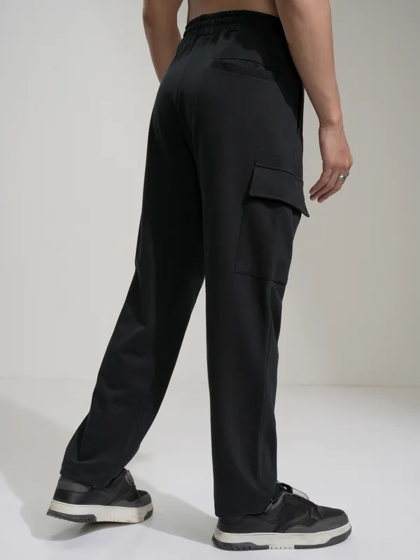 Marvel By Highlander Men Black Thor Slim Fit Solid Cargos