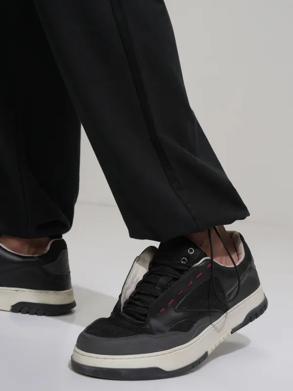 Marvel By Highlander Men Black Thor Slim Fit Solid Cargos