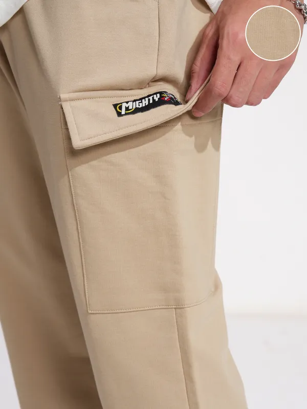 Marvel By Highlander Men Nude Mighty Thor Straight Fit Solid Cargos