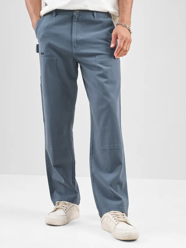 Marvel By Highlander Men Blue Avengers Straight Fit Solid Regular Trouser