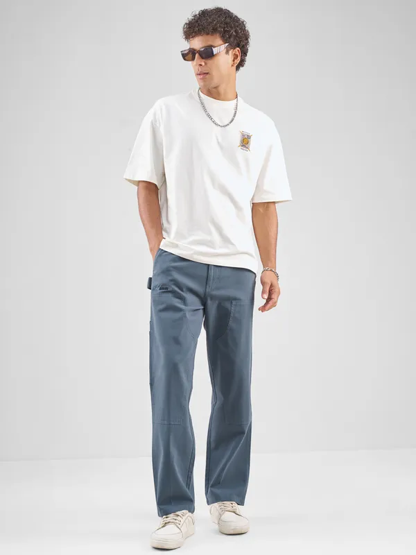 Marvel By Highlander Men Blue Avengers Straight Fit Solid Regular Trouser