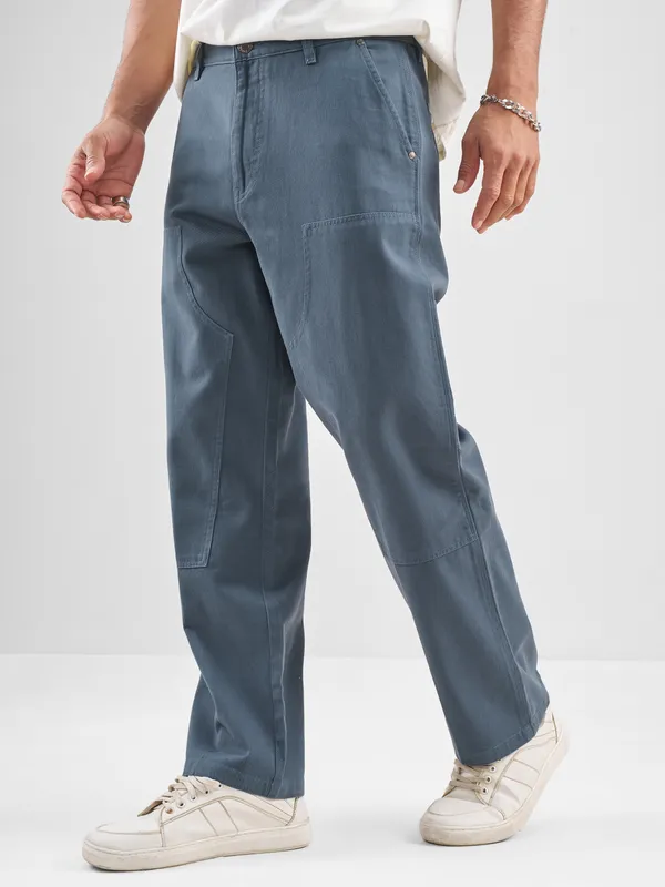 Marvel By Highlander Men Blue Avengers Straight Fit Solid Regular Trouser