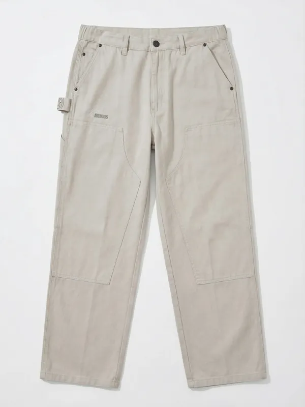 Marvel By Highlander Men Beige Avengers Baggy Fit Solid Cargos