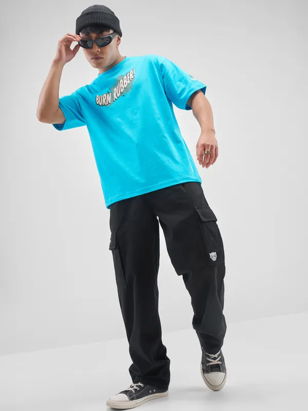 Marvel By Highlander Men Black Black Panther Loose Fit Solid Cargos