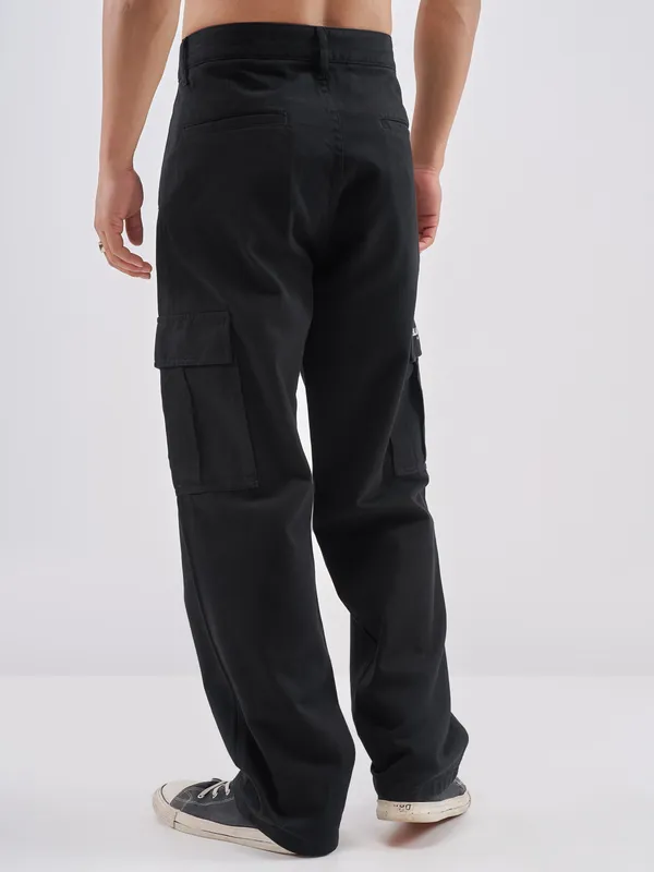Marvel By Highlander Men Black Black Panther Loose Fit Solid Cargos