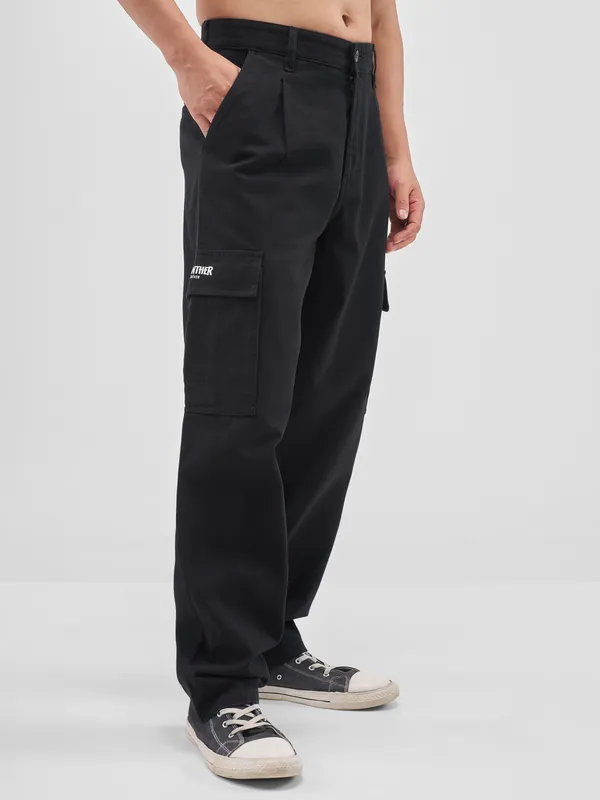 Marvel By Highlander Men Black Black Panther Loose Fit Solid Cargos