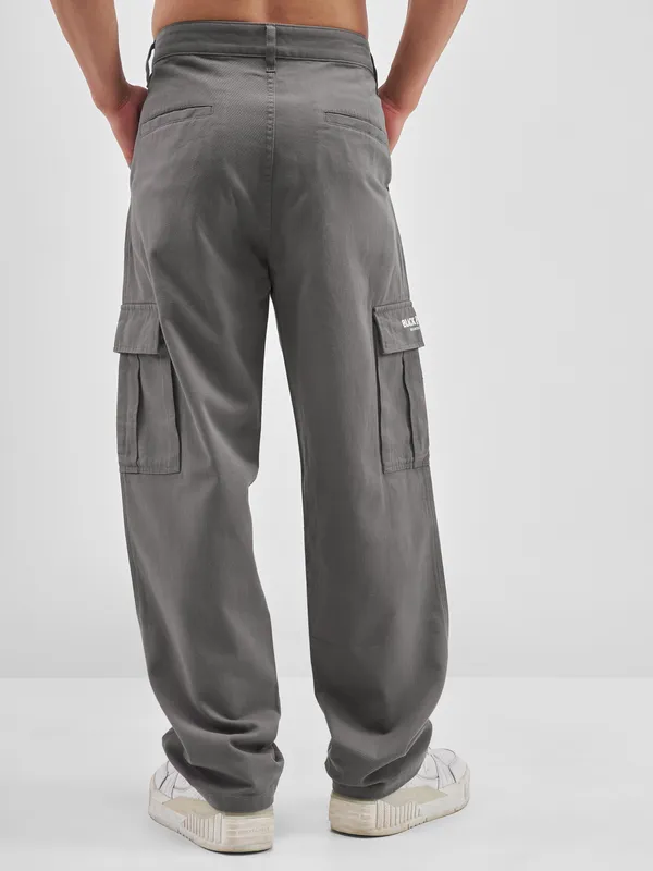 Marvel By Highlander Men Grey Black Panther Loose Fit Solid Cargos