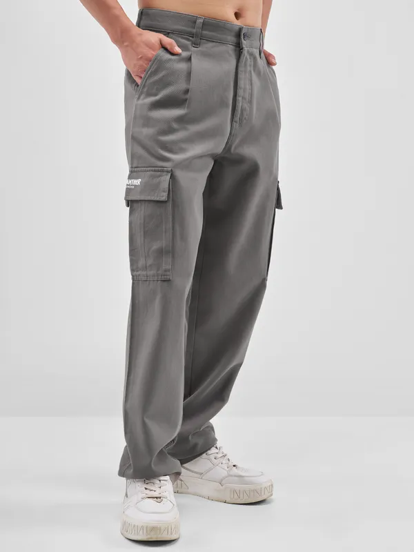 Marvel By Highlander Men Grey Black Panther Loose Fit Solid Cargos