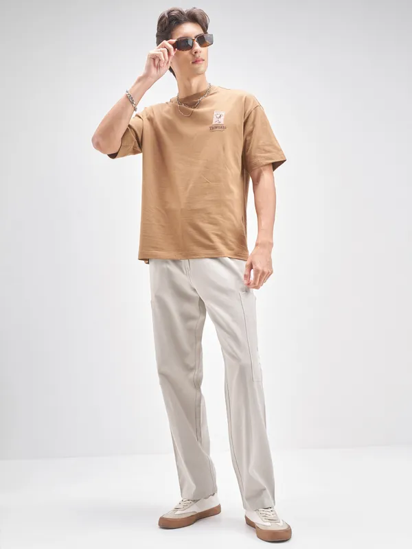 Marvel By Highlander Men Grey Black Panther Relaxed Fit Solid Cargos