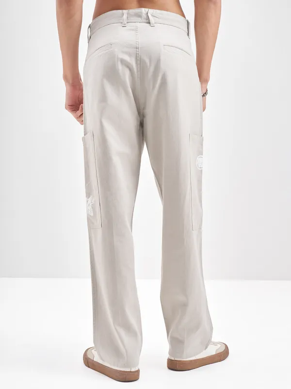 Marvel By Highlander Men Grey Black Panther Relaxed Fit Solid Cargos