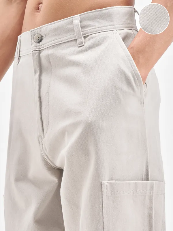 Marvel By Highlander Men Grey Black Panther Relaxed Fit Solid Cargos