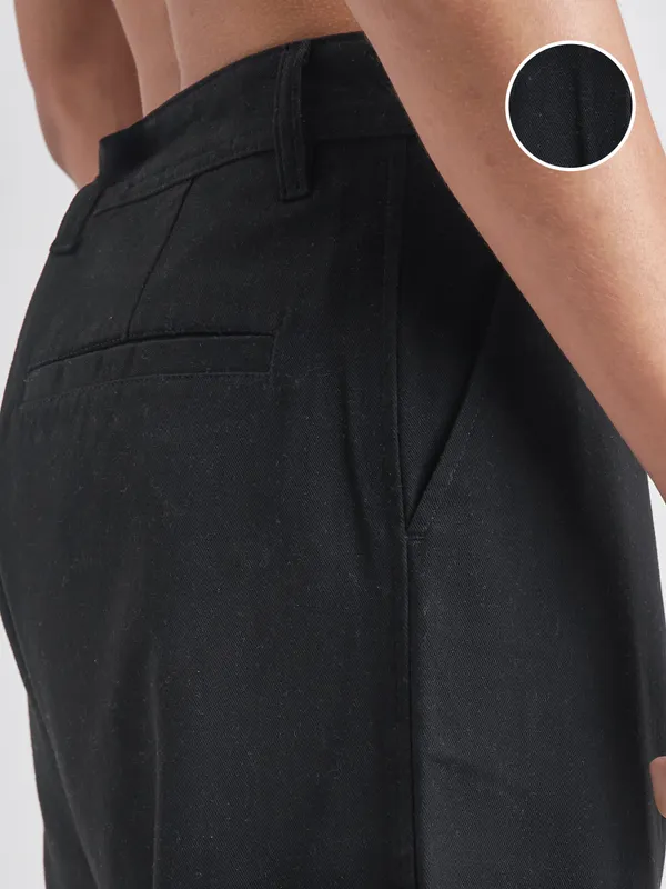 Marvel By Highlander Men Black Black Panther Relaxed Fit Solid Cargos