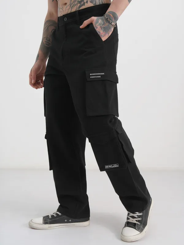 Marvel By Highlander Men Black Iron Man Loose Fit Printed Regular Trouser