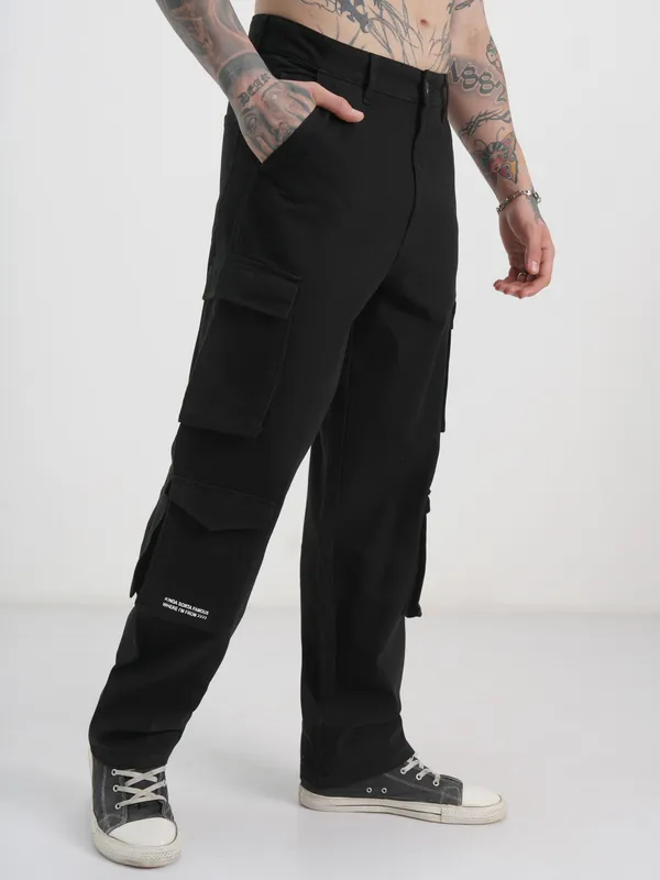 Marvel By Highlander Men Black Iron Man Loose Fit Printed Regular Trouser