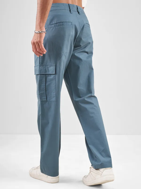 Marvel By Highlander Men Blue Iron Man Straight Fit Solid Cargos