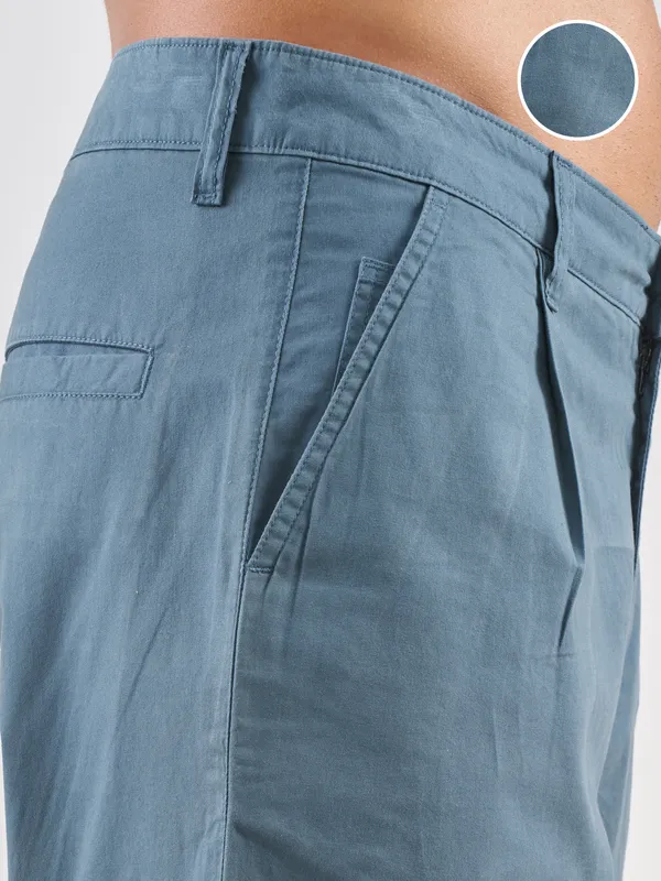 Marvel By Highlander Men Blue Iron Man Straight Fit Solid Cargos