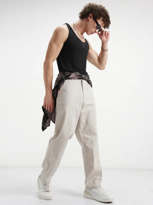 Marvel By Highlander Men Beige Thor Loose Fit Solid Regular Trouser