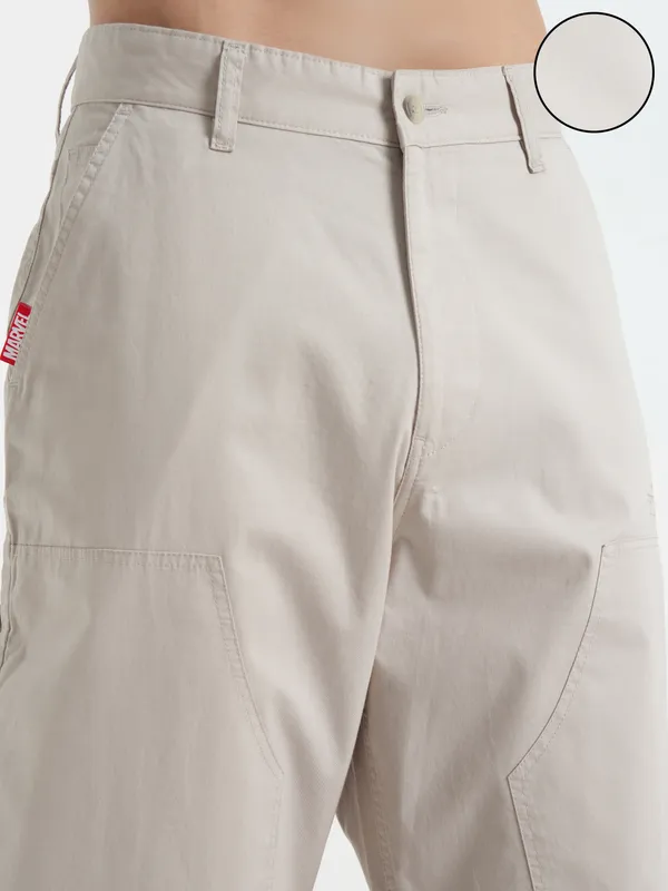 Marvel By Highlander Men Beige Thor Loose Fit Solid Regular Trouser