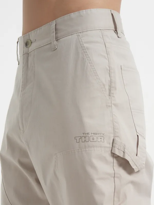 Marvel By Highlander Men Beige Thor Loose Fit Solid Regular Trouser