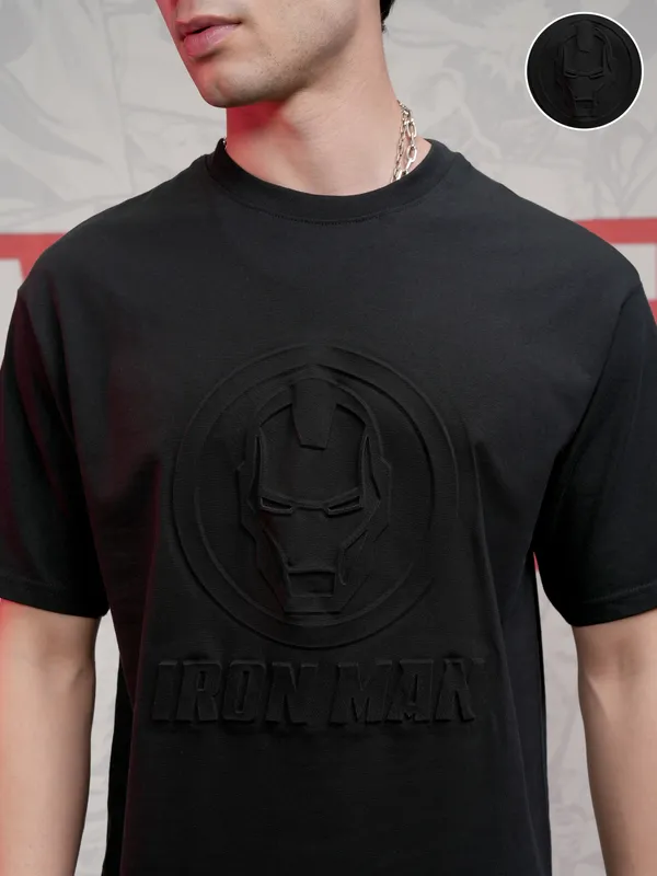 Iron Man Men Self Design Round Neck T-Shirt