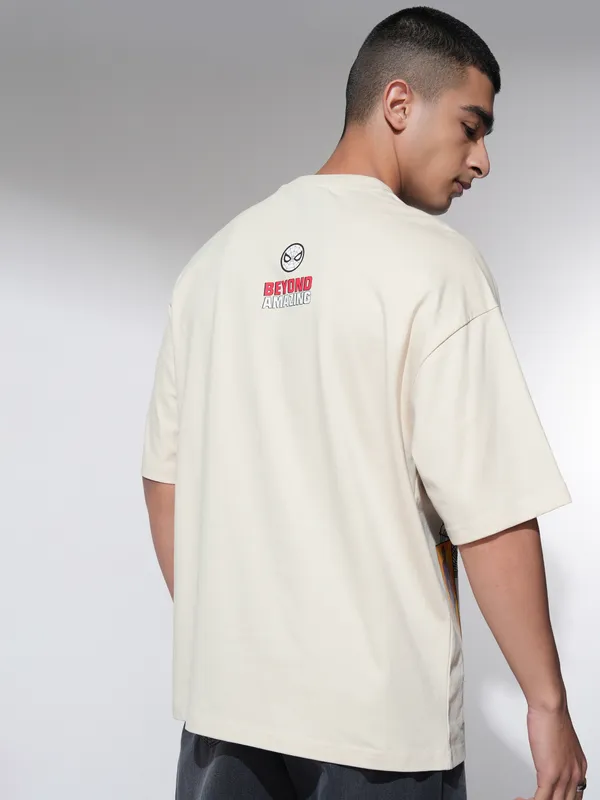 Spider-Man Men Printed Round Neck Oversized Fit T-Shirt