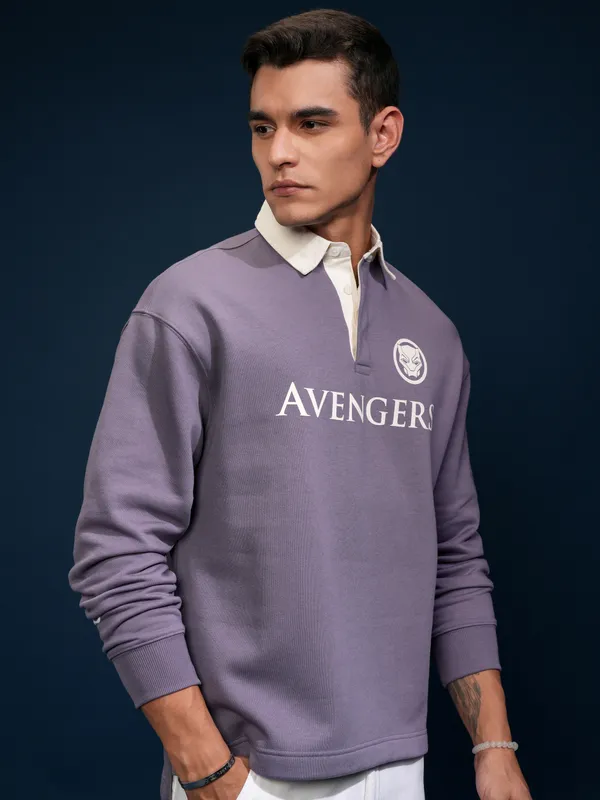 Black Panther Printed Oversized Fit Polo Collar T-Shirt