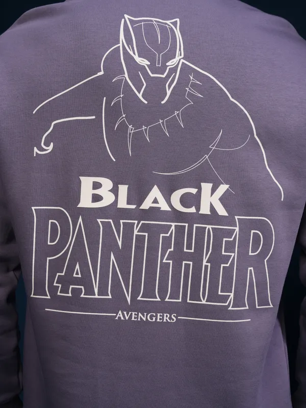 Black Panther Printed Oversized Fit Polo Collar T-Shirt
